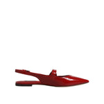 Dolce & Gabbana Red Leather Slingback Flats Sandals Shoes
