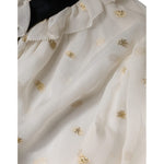Dolce & Gabbana Off White Silk Blend Ascot Collar Blouse Top TSH86769-40