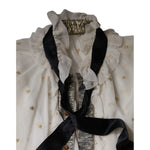 Dolce & Gabbana Off White Silk Blend Ascot Collar Blouse Top TSH86769-40