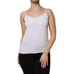 Fabiana Filippi White Spaghetti Strap Sleeveless Tank Top