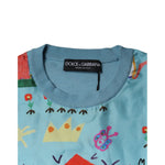 Dolce & Gabbana Blue Drawing Cashmere Sleeveless Tank Top TSH86791-38