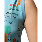 Dolce & Gabbana Blue Drawing Cashmere Sleeveless Tank Top TSH86791-38