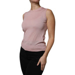 Dolce & Gabbana Pink Cashmere Knitted Sleeveless Tank Top TSH86820-38