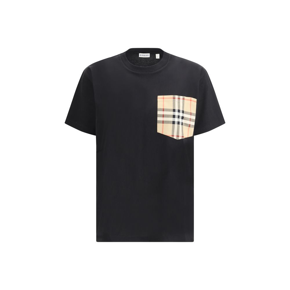 Burberry Archive Check pocket t-shirt with monochrome design and applique Archive Check pocket, ribbed crew neck, 100% cotton.