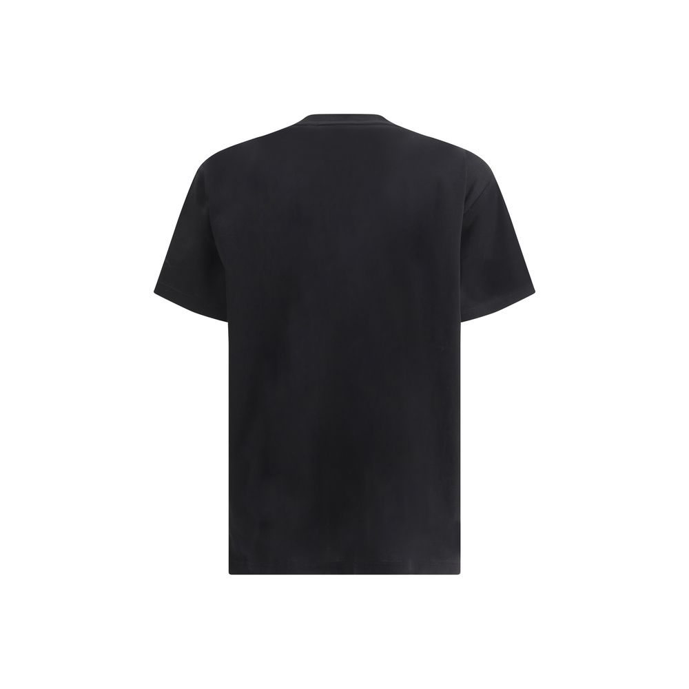 Back view of Burberry Archive Check pocket t-shirt with monochrome pattern and ribbed crew neck, AW25 oversize fit, made of 100% cotton.