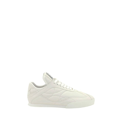 Chloé White Calf Leather Bos Taurus Low Top Sneakers with paneled design and iconic logo patch on tongue.