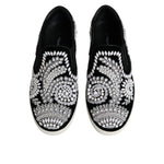 Dolce & Gabbana Black Embellished London Men Slip On Shoes MV6587-41