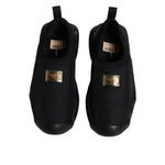 Dolce & Gabbana Black Slip On Wave Low Top Men Sneakers Shoes