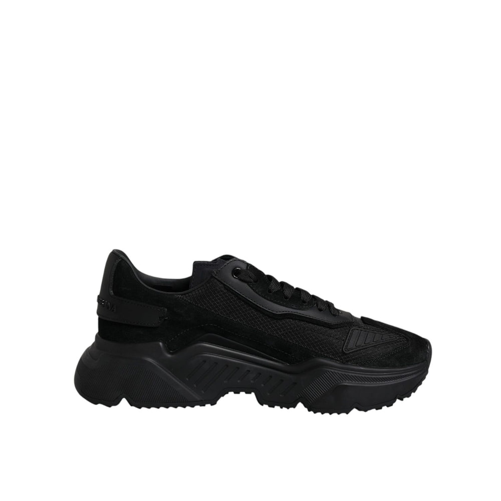 Dolce & Gabbana Black Leather Daymaster Low Top Sneakers Shoes