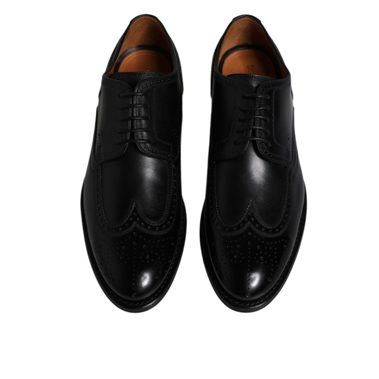 Dolce & Gabbana Black Leather Derby Wingtip Formal Shoes MV6619-39.5