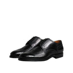 Dolce & Gabbana Black Leather Derby Wingtip Formal Shoes MV6619-39.5