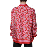 Dolce & Gabbana Pink Cherry Silk Button Down Casual Shirt TSH87285-42