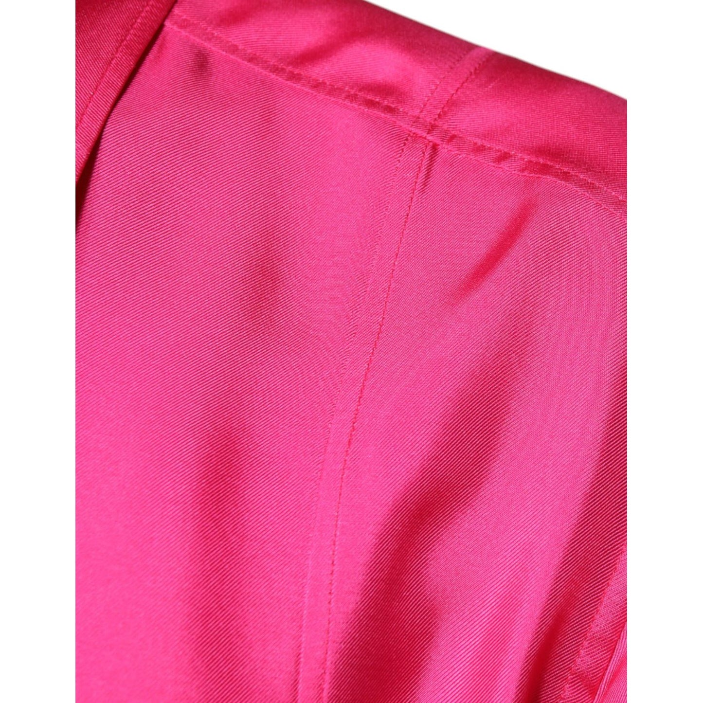 Dolce & Gabbana Pink Silk Collared Button Down Men Shirt