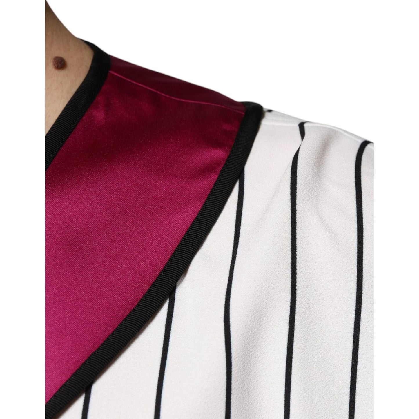 Dolce & Gabbana Multicolor Logo Jersey Button V-neck T-shirt TSH87308-40