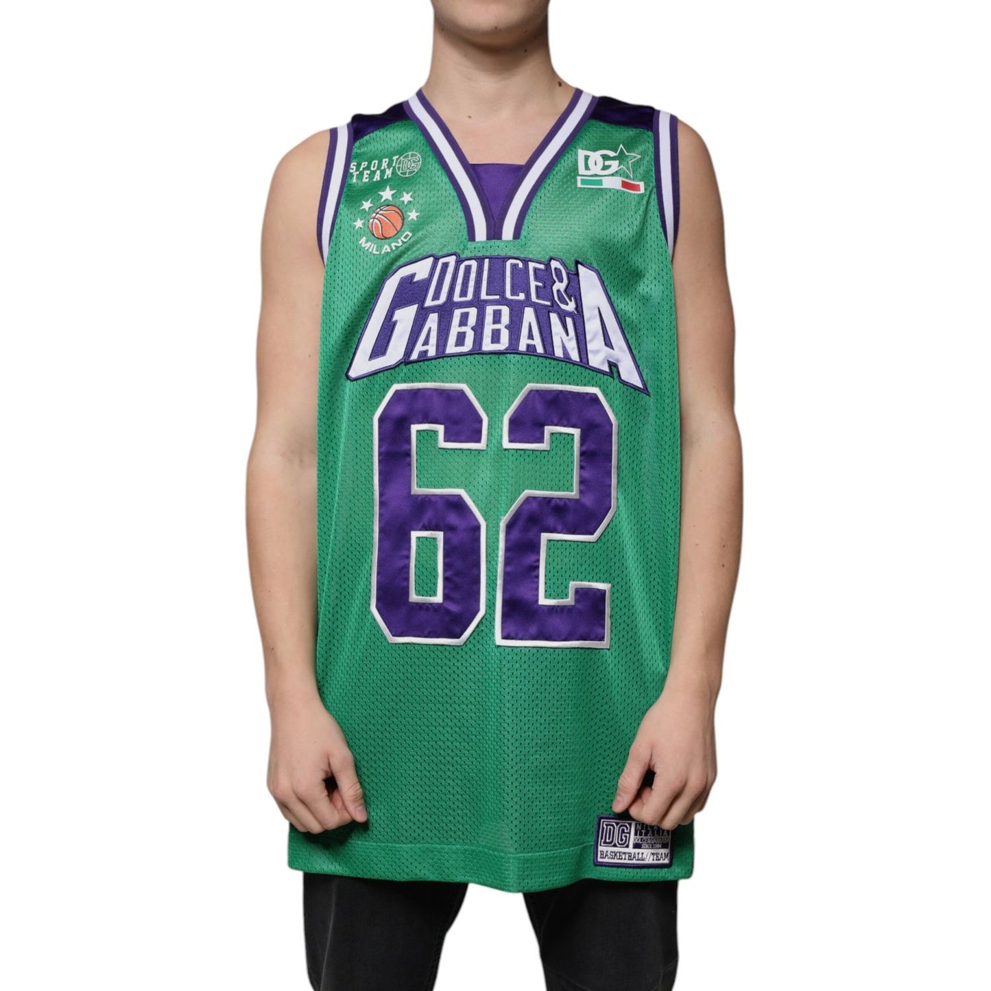 Dolce & Gabbana Green Polyester Jersey Sleeveless T-shirt TSH87309-40