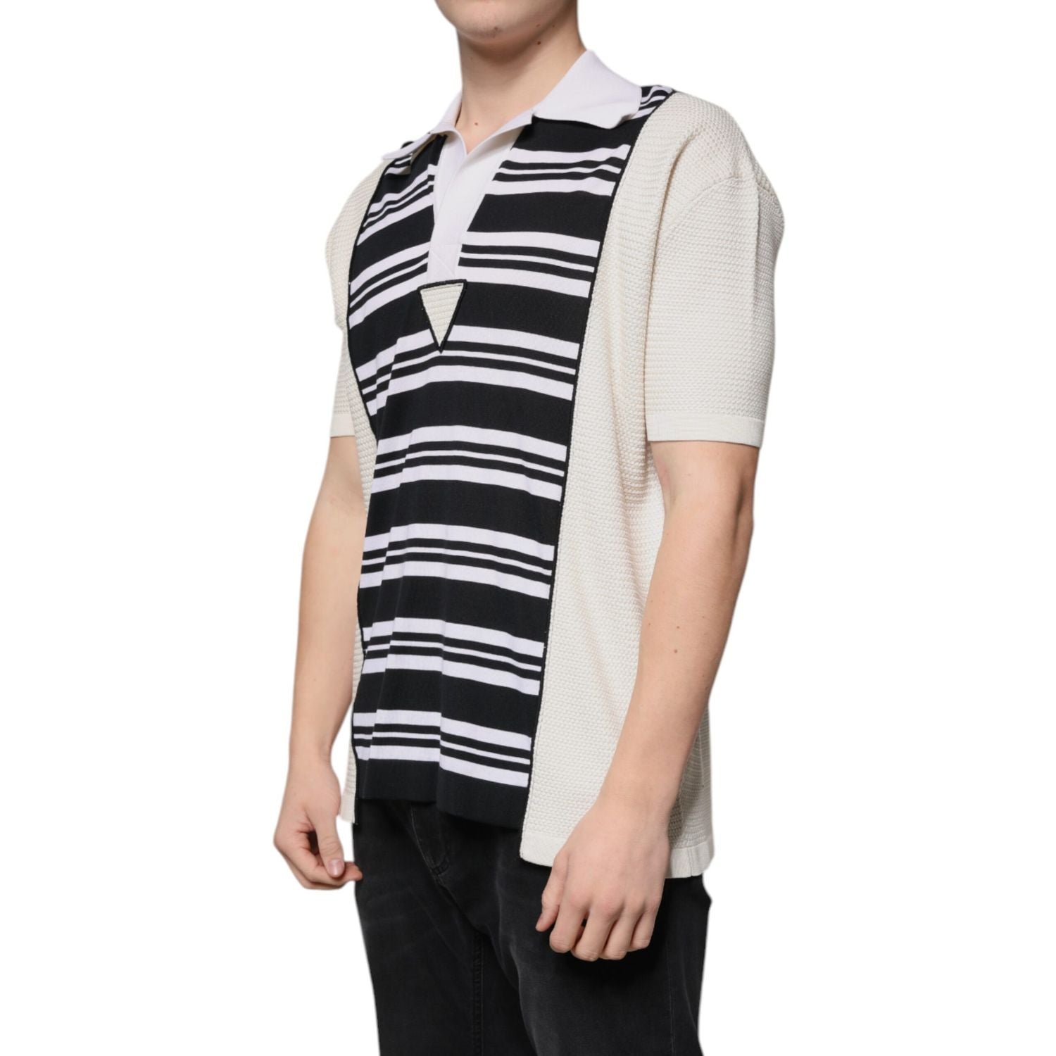 Dolce & Gabbana Multicolor Stripe Collared Polo T-shirt