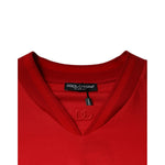 Dolce & Gabbana Red Cotton V-neck Short Sleeves T-shirt