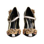 Dolce & Gabbana Multicolor Embellished Heels Pumps Shoes LA12040-35.5