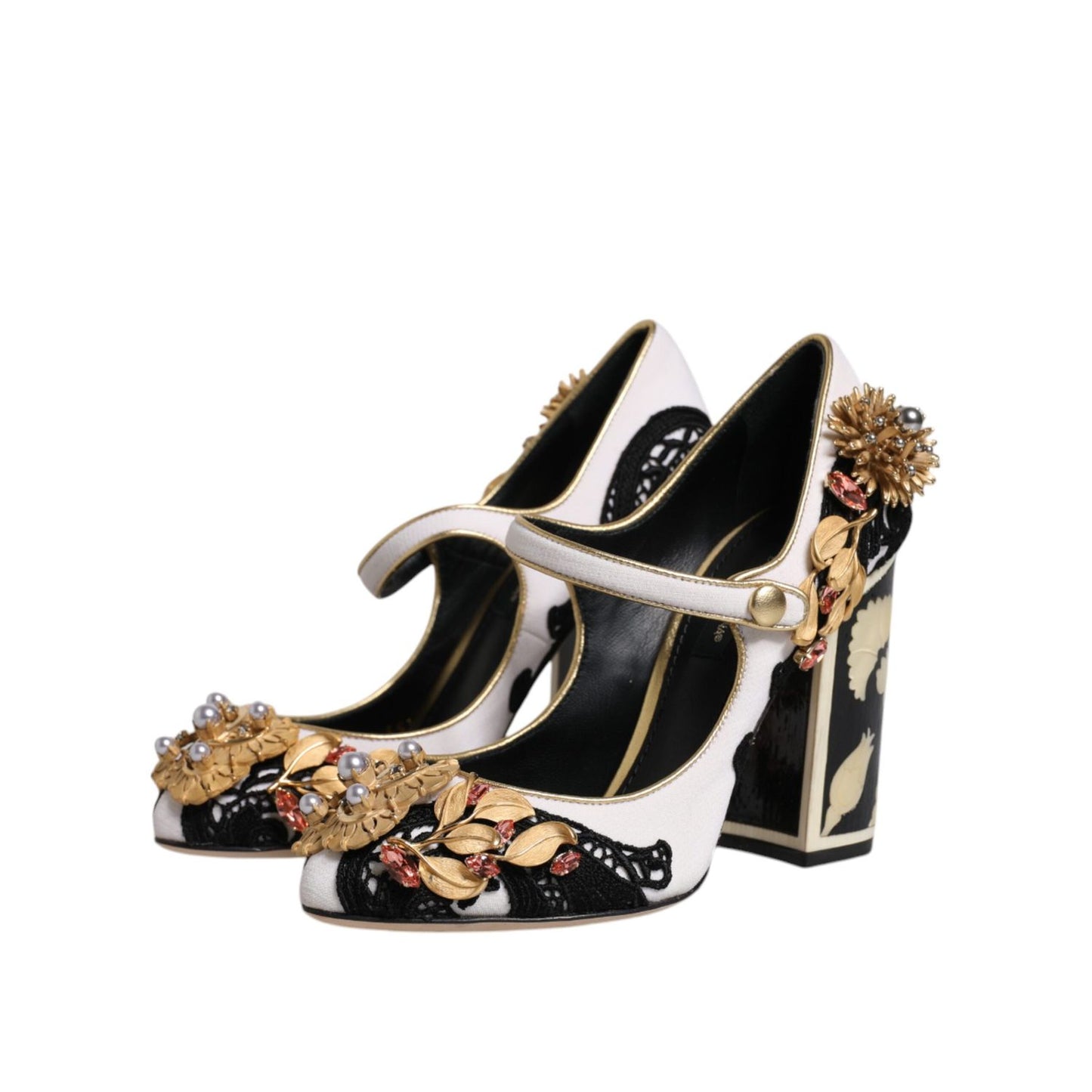 Dolce & Gabbana Multicolor Embellished Heels Pumps Shoes LA12040-35.5