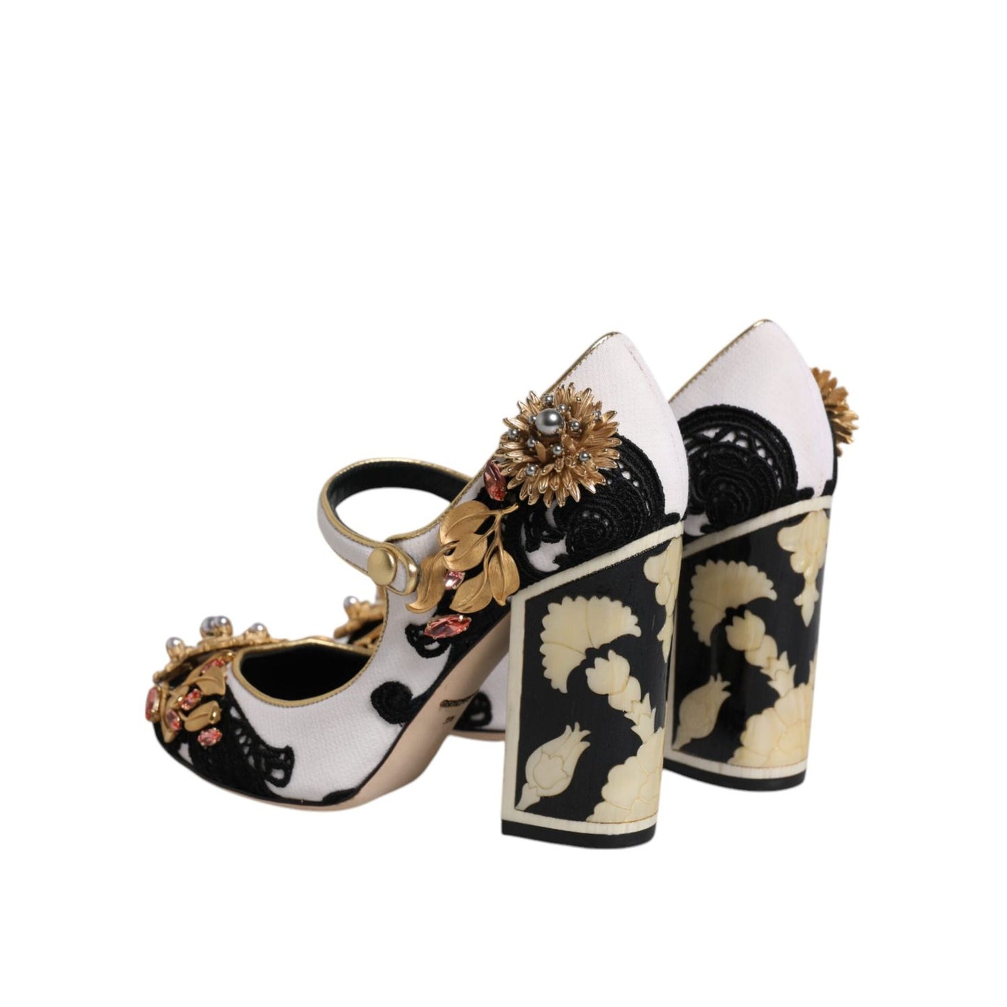 Dolce & Gabbana Multicolor Embellished Heels Pumps Shoes LA12040-35.5