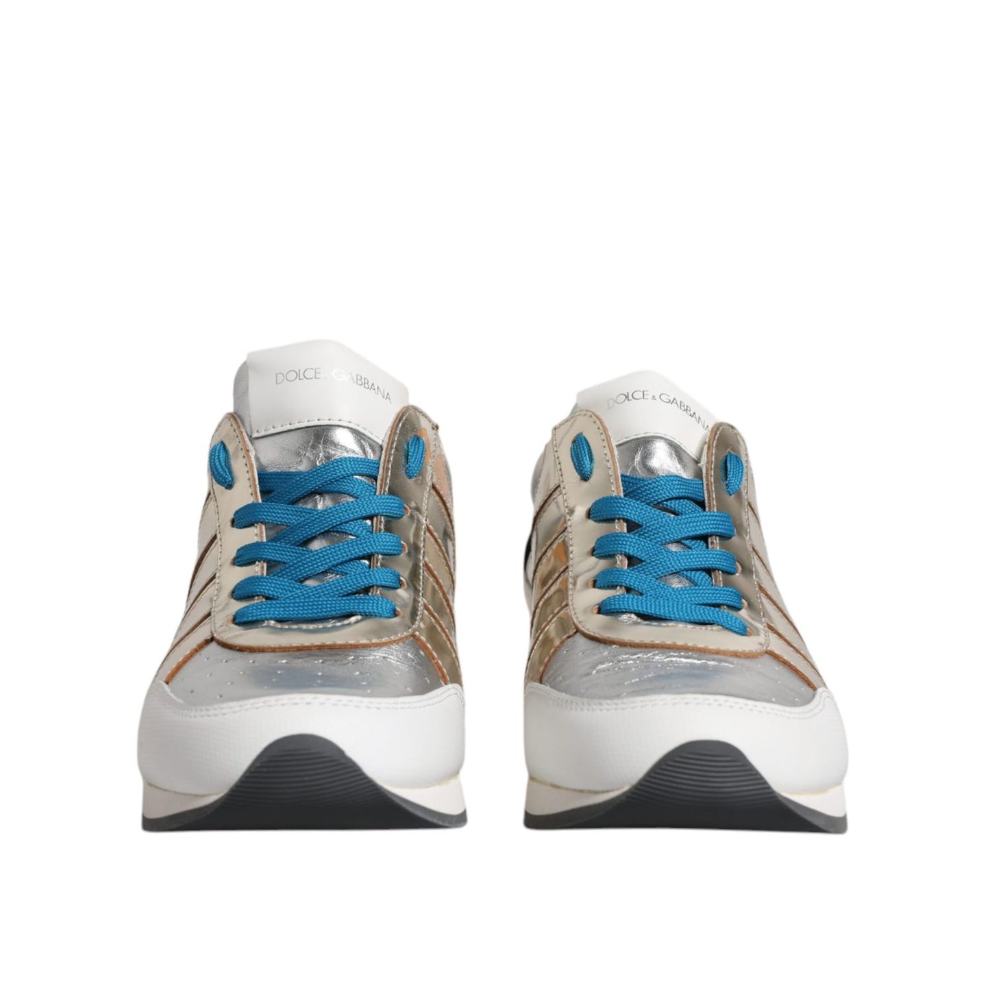 Dolce & Gabbana Multicolor Leather Low Top Sneakers Shoes LA12047-40