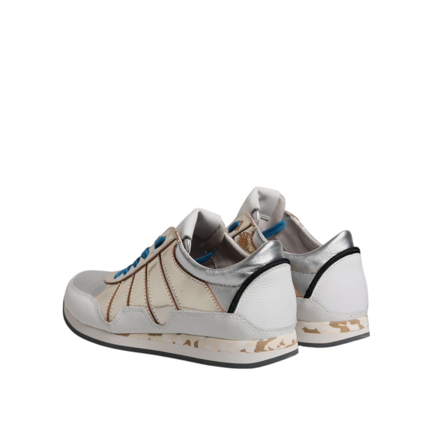 Dolce & Gabbana Multicolor Leather Low Top Sneakers Shoes LA12047-40