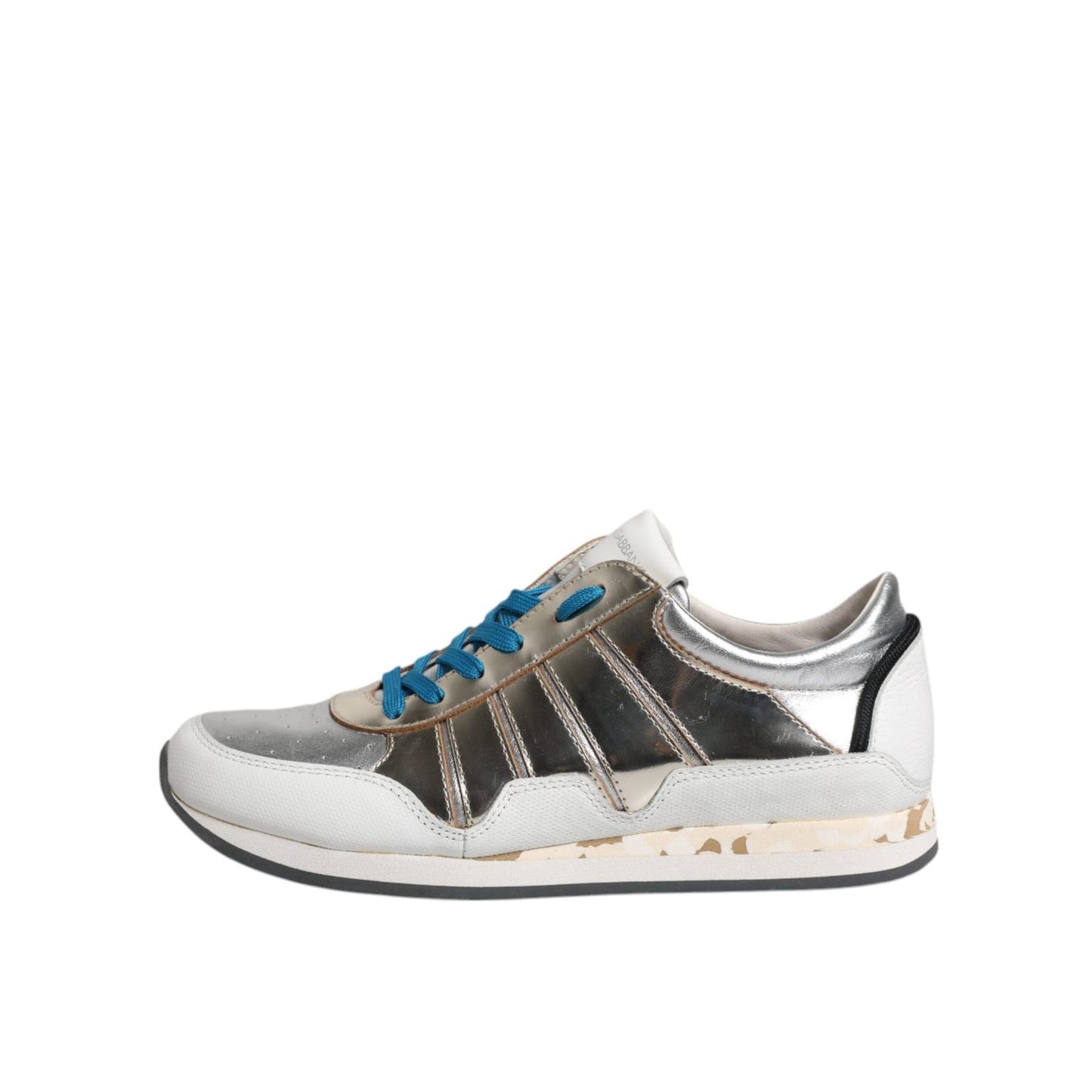 Dolce & Gabbana Multicolor Leather Low Top Sneakers Shoes LA12047-40