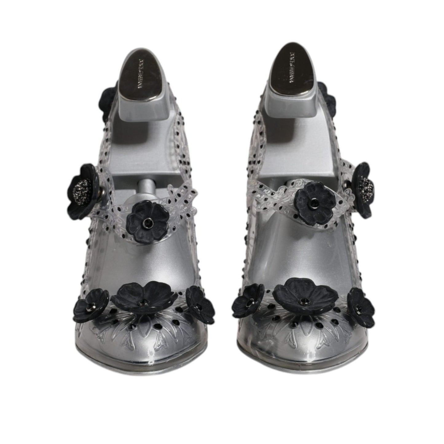 Dolce & Gabbana Clear Floral Crystal CINDERELLA Heels Shoes LA12049-38