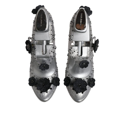 Dolce & Gabbana Clear Floral Crystal CINDERELLA Heels Shoes