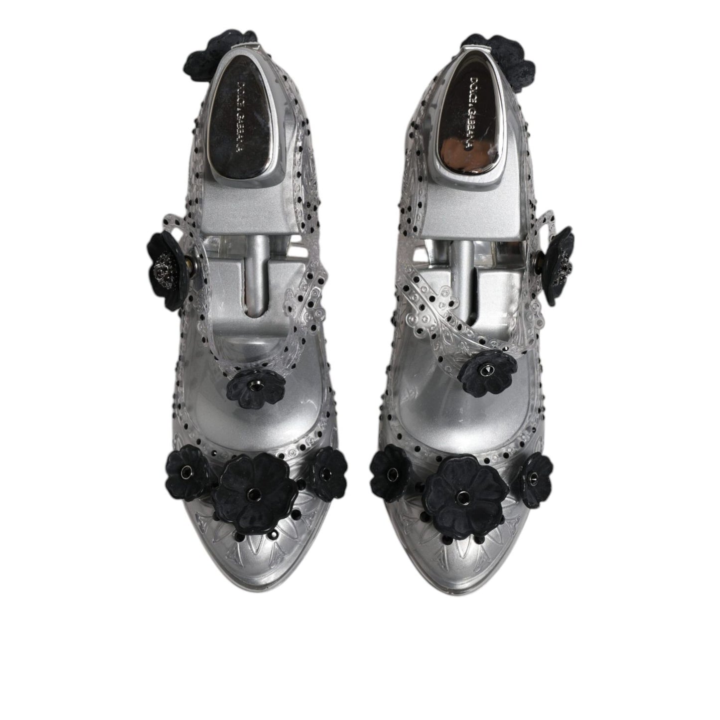 Dolce & Gabbana Clear Floral Crystal CINDERELLA Heels Shoes LA12049-38
