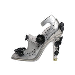 Dolce & Gabbana Clear Floral Crystal CINDERELLA Heels Shoes LA12049-38
