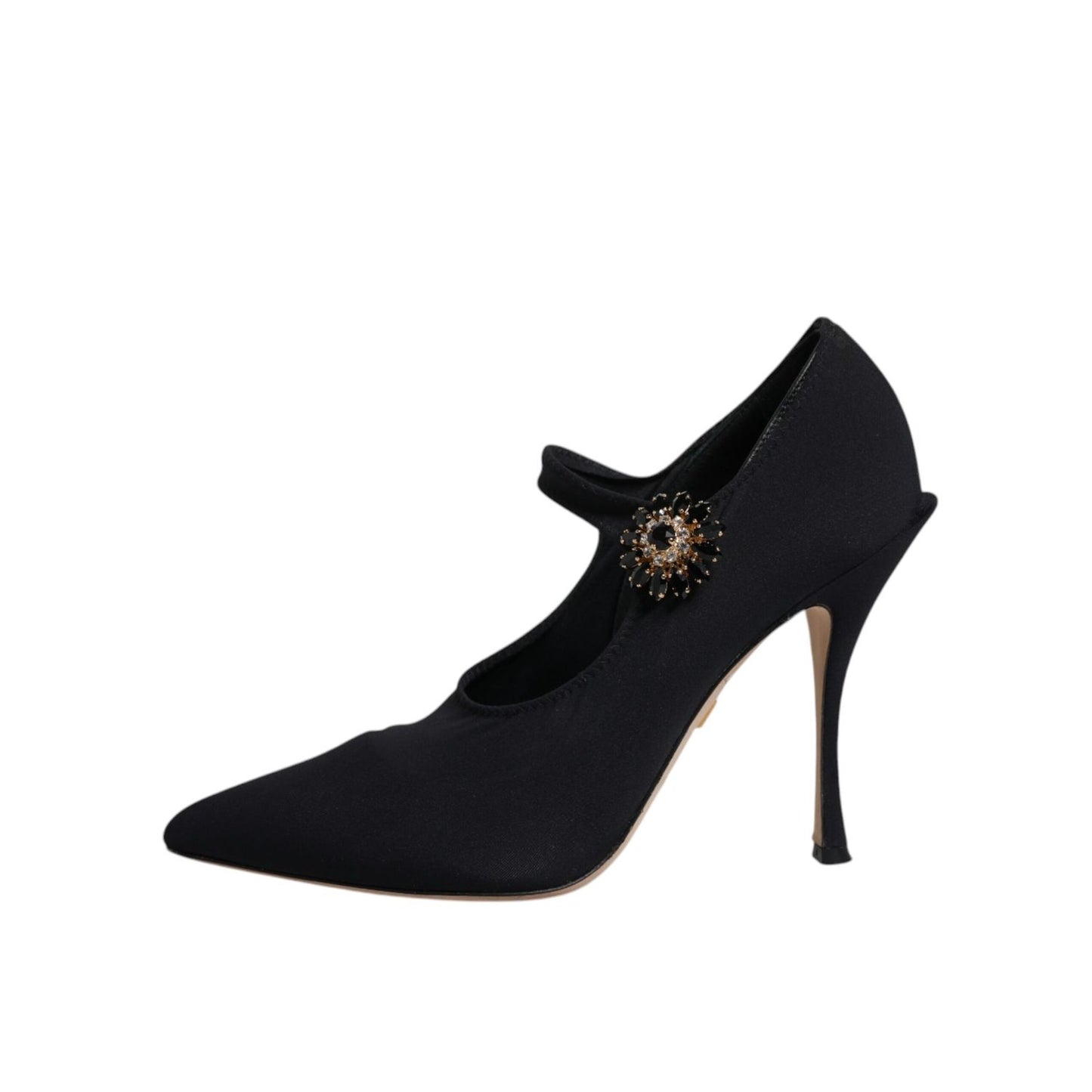 Dolce & Gabbana Black Mary Jane Stretch Crystal Pumps Shoes LA12061-38