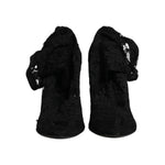 Dolce & Gabbana Black Lace Stretch Heels Mid Calf Boots Shoes LA12062-41