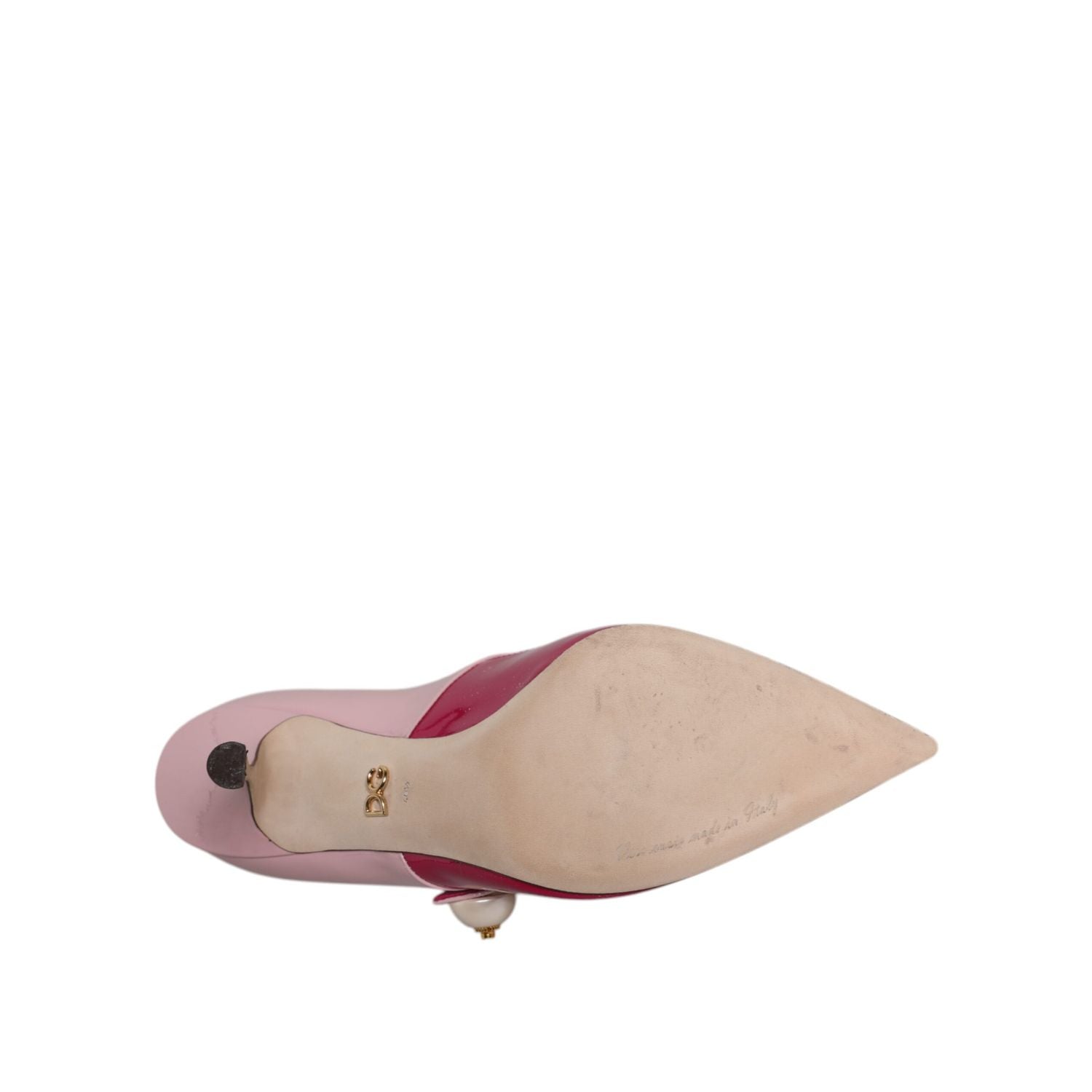 Dolce & Gabbana Two Tone Pink Leather Mary Jane Heels Pumps Shoes