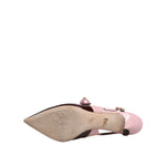 Dolce & Gabbana Pink Maroon Leather Kitten Heels Slingbacks Shoes LA12085-40