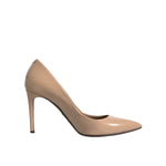 Dolce & Gabbana Beige Patent Leather Stiletto Heel Pumps Shoes LA12087-35.5