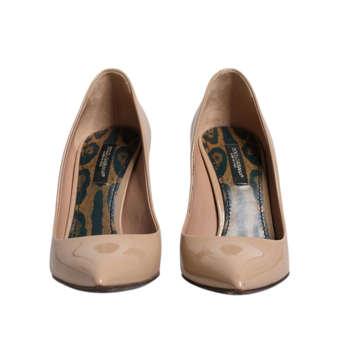 Dolce & Gabbana Beige Patent Leather Stiletto Heel Pumps Shoes LA12087-35.5