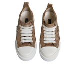 Dolce & Gabbana Gold White Logo Low Top Sneakers Shoes LA12139-35