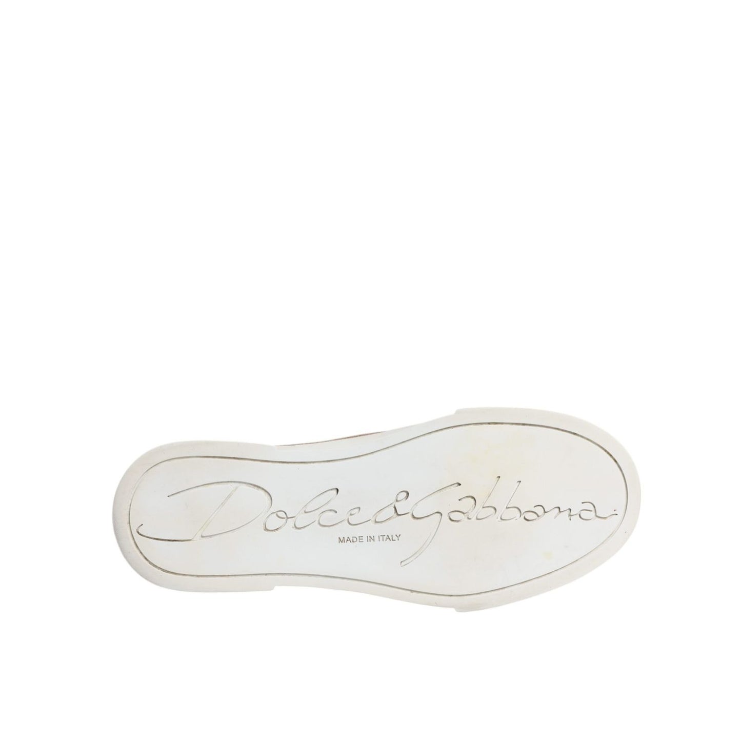 Dolce & Gabbana Gold White Logo Low Top Sneakers Shoes LA12139-35