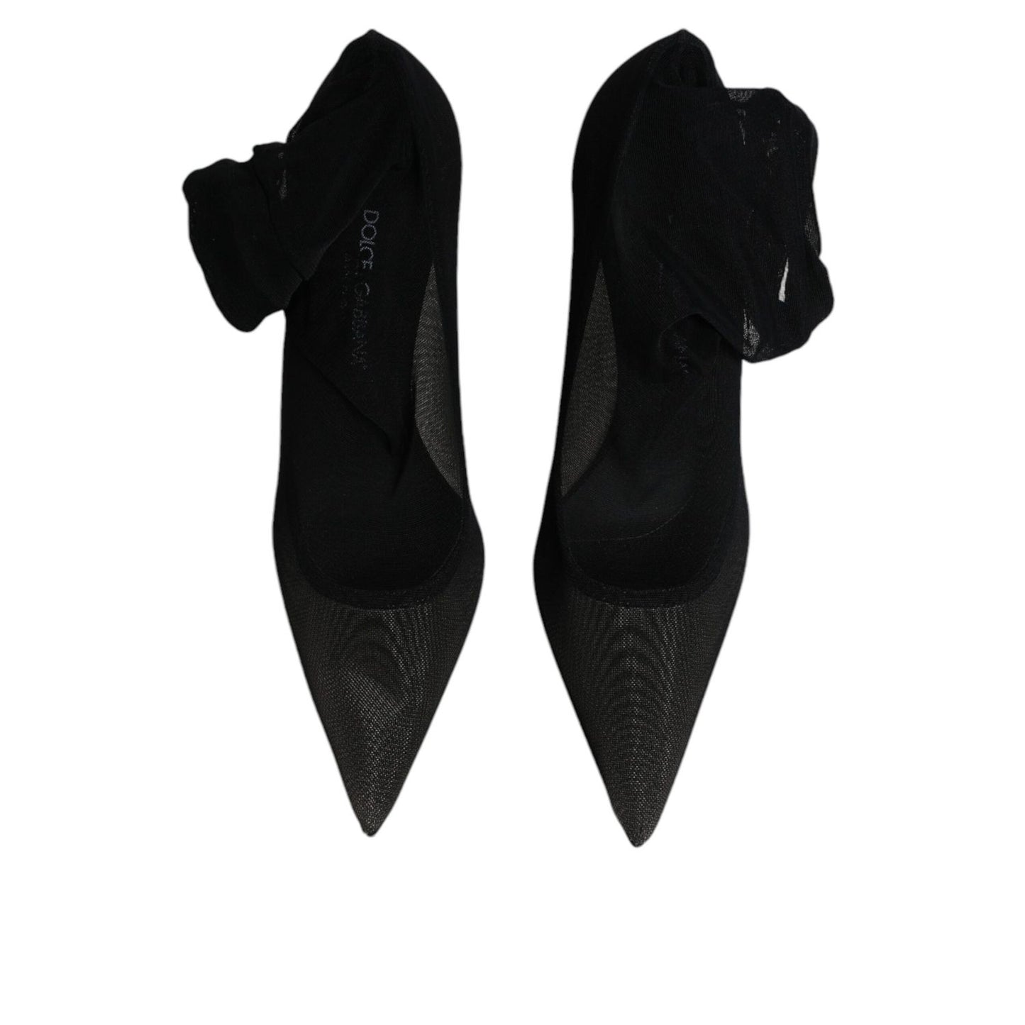 Dolce & Gabbana Black Viscose Mesh Sock Style Boots Shoes LA12208-38