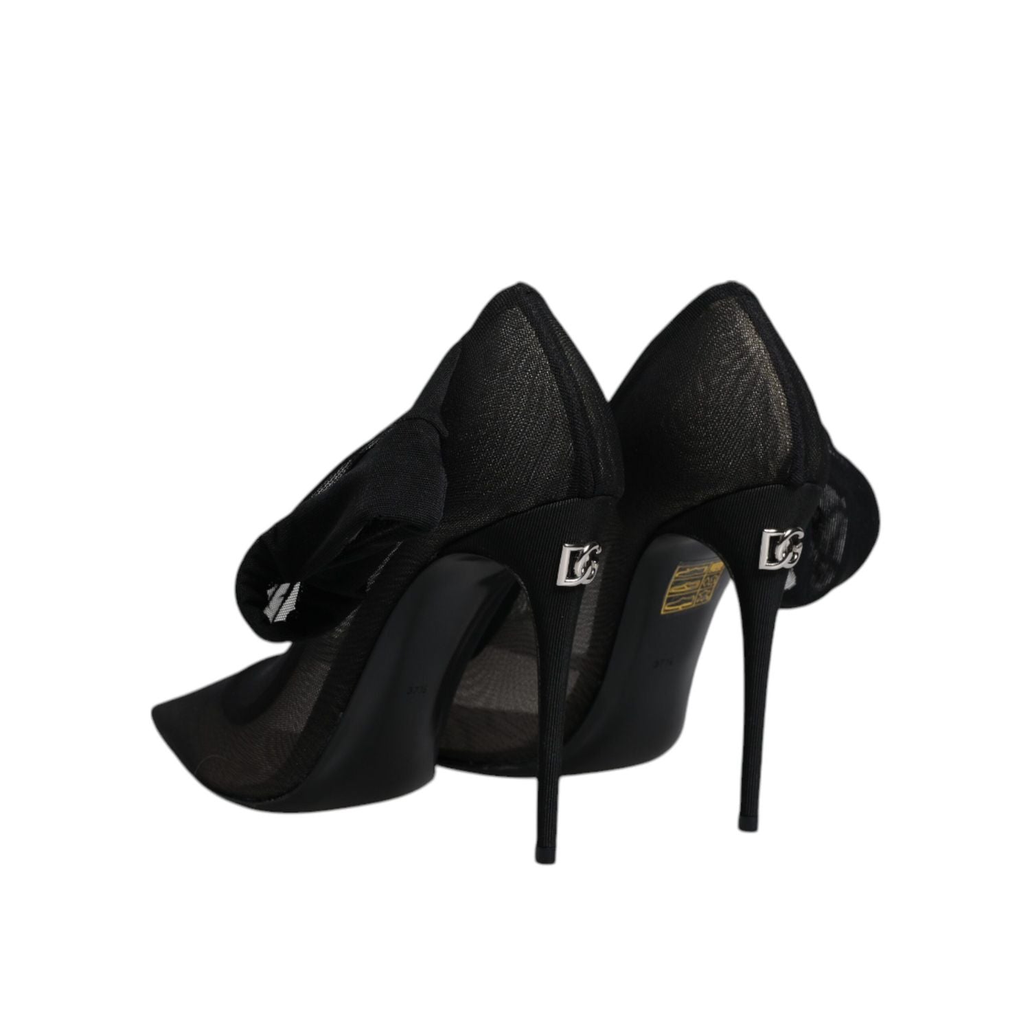 Dolce & Gabbana Black Viscose Mesh Sock Style Boots Shoes