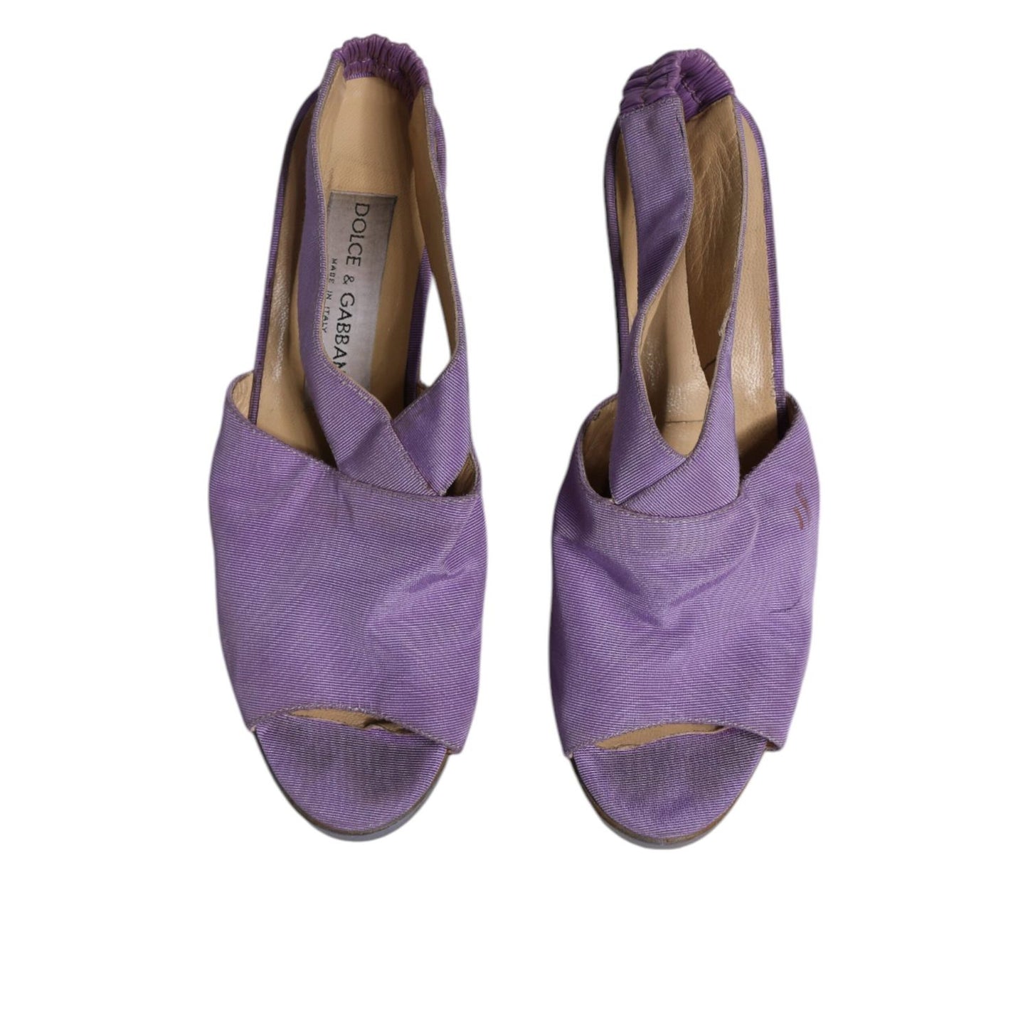 Dolce & Gabbana Purple Platform Slingback Heels Sandals Shoes LA12209-38