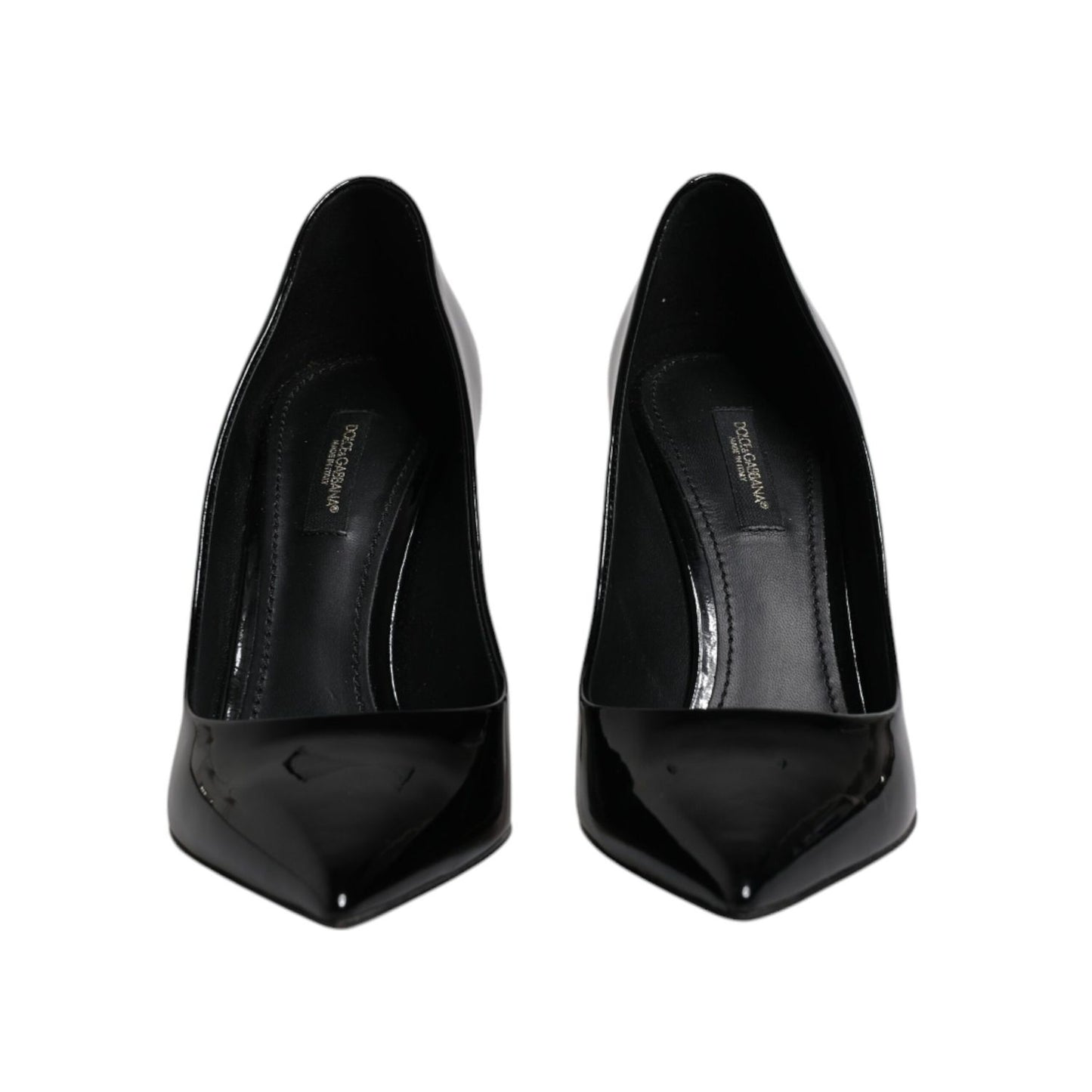 Dolce & Gabbana Black Patent Leather High Heels Pumps Shoes LA12227-37.5