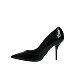 Dolce & Gabbana Black Patent Leather High Heels Pumps Shoes LA12227-37.5