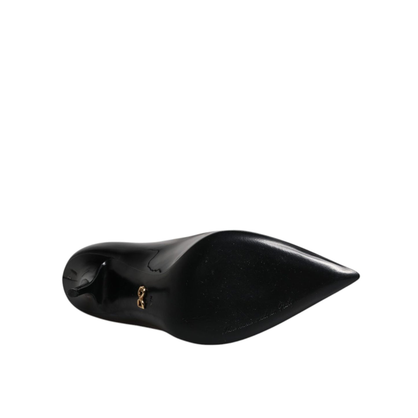 Dolce & Gabbana Black Patent Leather High Heels Pumps Shoes LA12227-37.5
