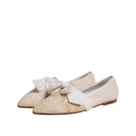 Dolce & Gabbana Beige Ribbon Fabric Ballerina Flats Shoes LA12231-39