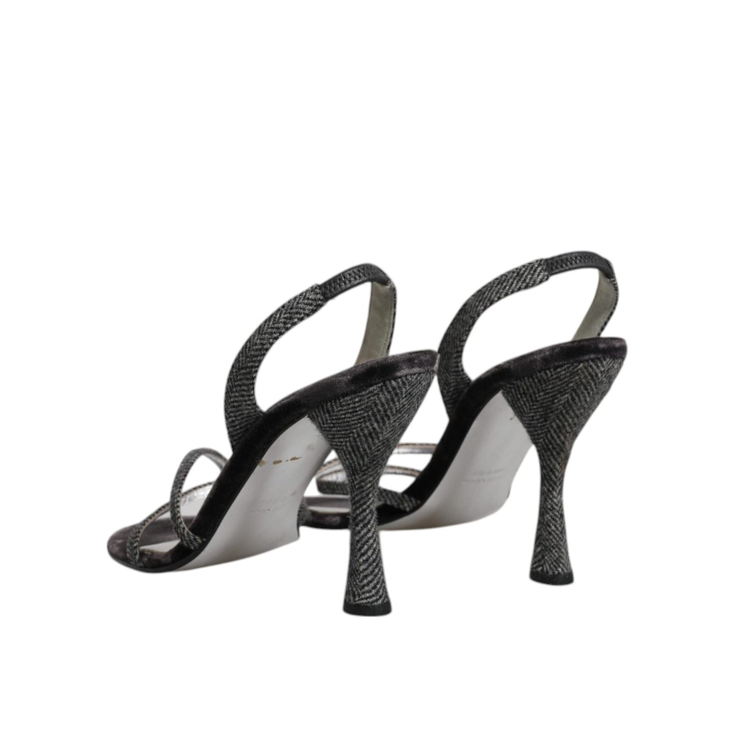 Dolce & Gabbana Black Chevron High Heels Sandals Shoes LA12236-39