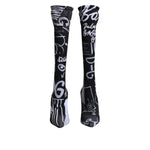 Dolce & Gabbana Black Logo Stretch Heels High Boots Shoes LA12238-36