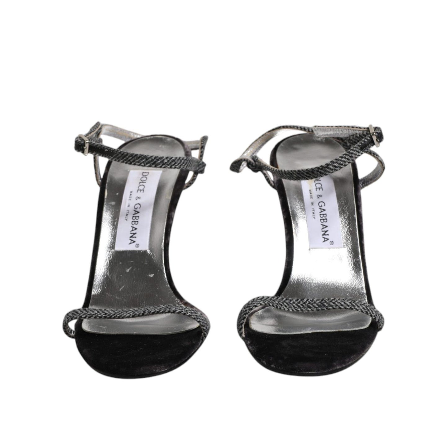 Dolce & Gabbana Black Ankle Strap High Heels Sandals Shoes LA12239-38