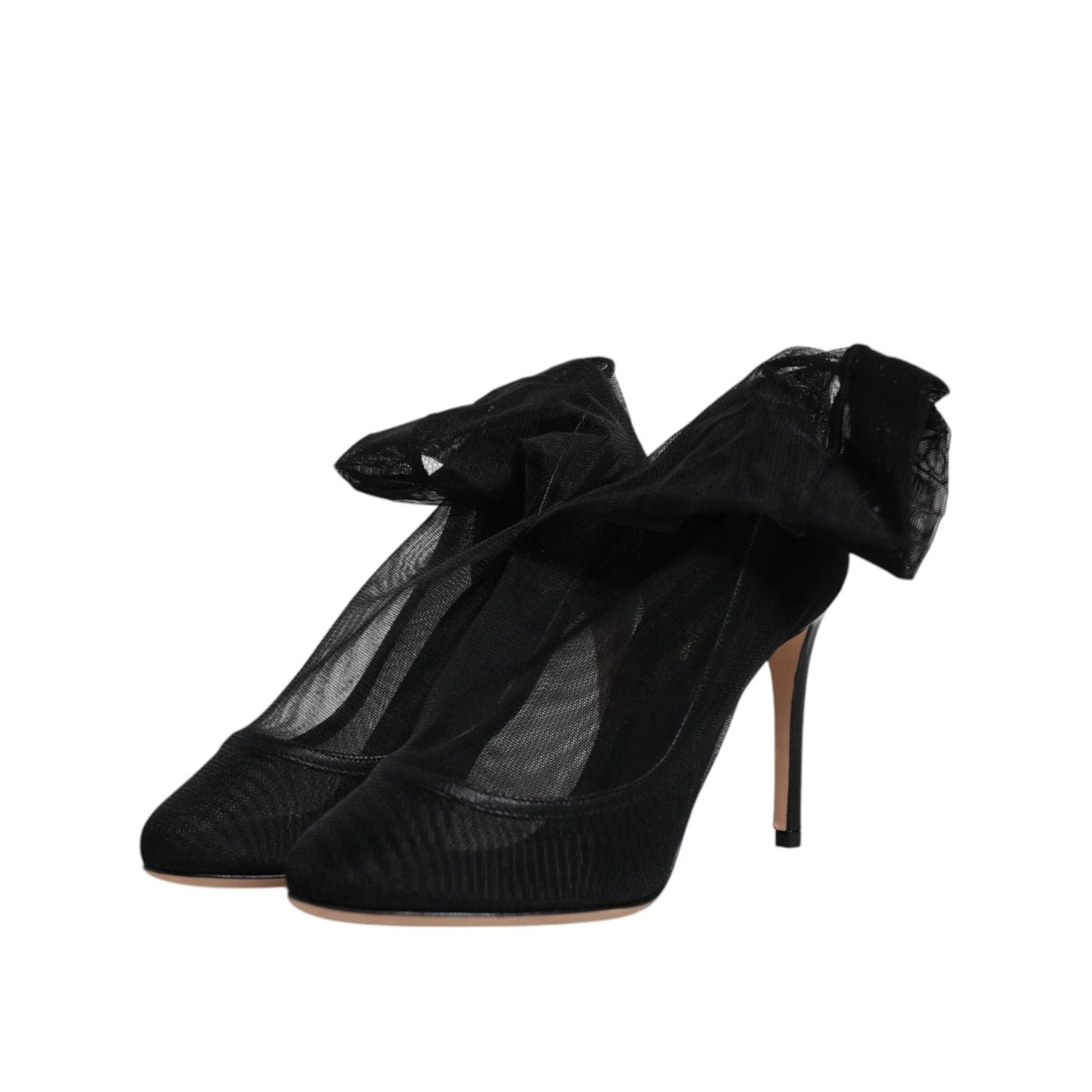 Dolce & Gabbana Black Nylon Mesh Sock Style Boots Shoes